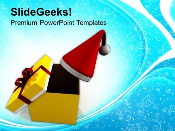 Christmas Gift Box Santa PowerPoint Templates Ppt Backgrounds For Slides 0513 Christmas Gift Box Santa PowerPoint Templates Ppt Backgrounds For Slides 0513