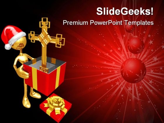 Christmas Gift Cross Festival PowerPoint Templates And PowerPoint Backgrounds 0811 Christmas Gift Cross Festival PowerPoint Templates And PowerPoint Backgrounds 0811