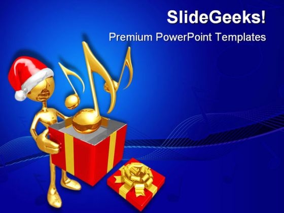 Christmas Gift Music PowerPoint Templates And PowerPoint Backgrounds 0711