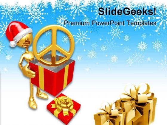 Christmas Gift Peace Festival PowerPoint Templates And PowerPoint Backgrounds 0811