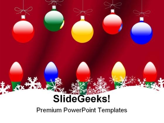 Christmas Ornaments Snowflake Festival PowerPoint Themes And PowerPoint Slides 0511