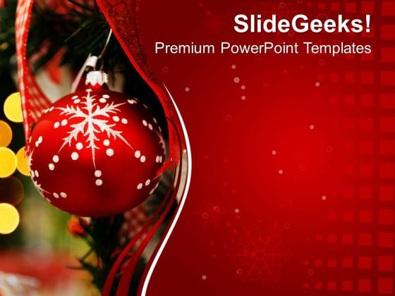 Christmas Ornaments With Embossed Flakes PowerPoint Templates Ppt Backgrounds For Slides 0513 Christmas Ornaments With Embossed Flakes PowerPoint Templates Ppt Backgrounds For Slides 0513