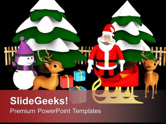 Christmas Scene Santa Ready Giving Gifts PowerPoint Templates Ppt Backgrounds For Slides 0113 Christmas Scene Santa Ready Giving Gifts PowerPoint Templates Ppt Backgrounds For Slides 0113