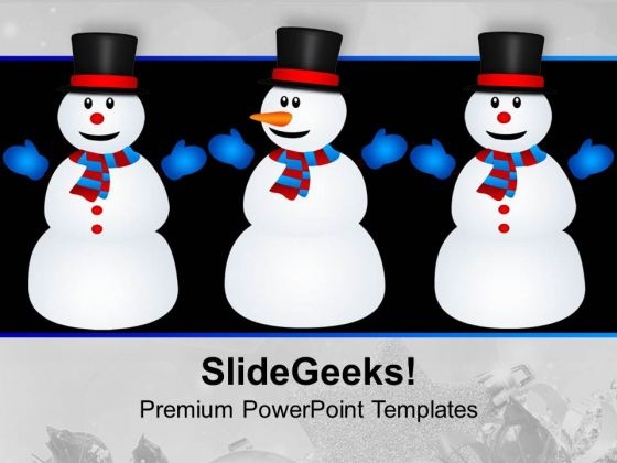 Christmas Snowmen Holidays PowerPoint Templates Ppt Backgrounds For Slides 0113 Christmas Snowmen Holidays PowerPoint Templates Ppt Backgrounds For Slides 0113