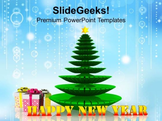 Christmas Tree New Year PowerPoint Template 1113 Christmas Tree New Year PowerPoint Template 1113