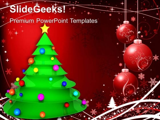 Christmas Tree With Balls Background PowerPoint Templates Ppt Backgrounds For Slides 1112 Christmas Tree With Balls Background PowerPoint Templates Ppt Backgrounds For Slides 1112