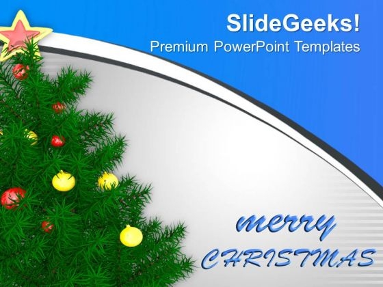 Christmas Tree With Red Golden Star PowerPoint Templates Ppt Backgrounds For Slides 0113 Christmas Tree With Red Golden Star PowerPoint Templates Ppt Backgrounds For Slides 0113