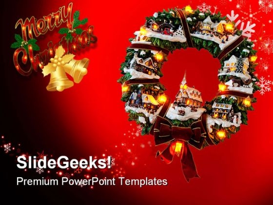 Christmas Wreath Festival PowerPoint Templates And PowerPoint Backgrounds 0611 Christmas Wreath Festival PowerPoint Templates And PowerPoint Backgrounds 0611