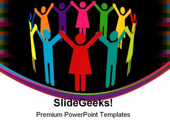 Circle Of Colourful People Teamwork PowerPoint Themes And PowerPoint Slides 0411 Circle Of Colourful People Teamwork PowerPoint Themes And PowerPoint Slides 0411