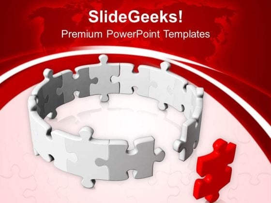 Circle Of Jigsaw Puzzle Partnership Leadership PowerPoint Templates Ppt Backgrounds For Slides 0313