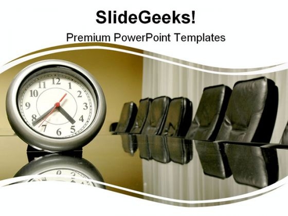 Clock And Empty Conference Business PowerPoint Templates And PowerPoint Backgrounds 0211 Clock And Empty Conference Business PowerPoint Templates And PowerPoint Backgrounds 0211