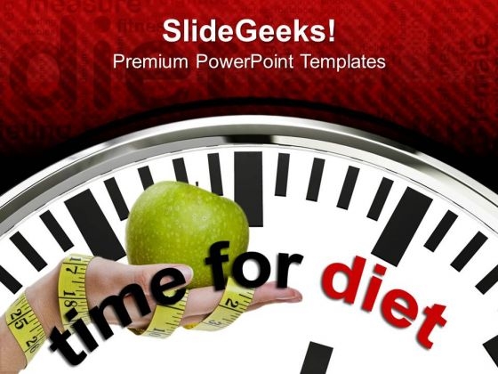 Clock With Words Time For Diet PowerPoint Templates Ppt Backgrounds For Slides 0213