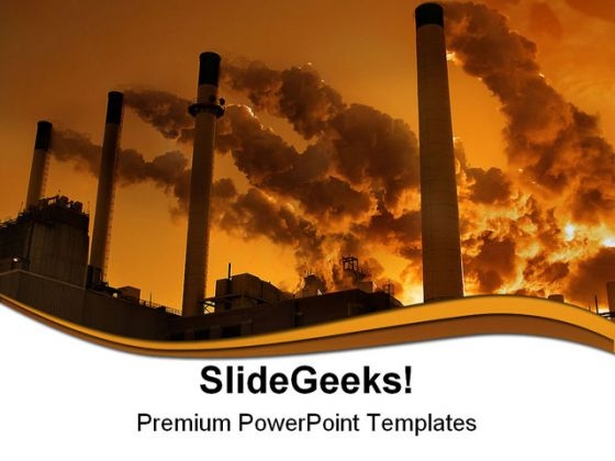 Coal Burning Power Plant Industrial PowerPoint Templates And PowerPoint Backgrounds 0211