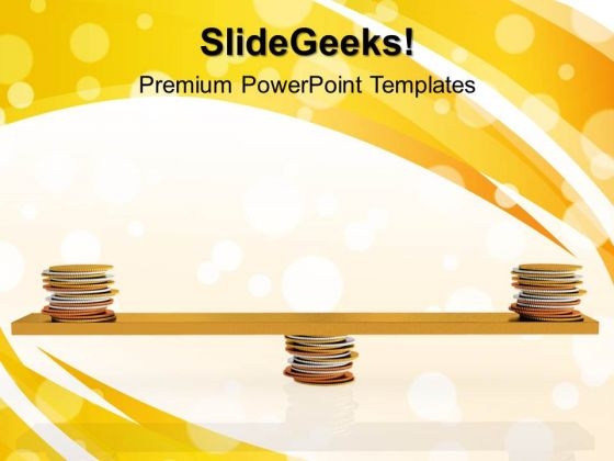 Coins Balanced On Seesaw Metaphor PowerPoint Templates And PowerPoint Themes 1012 Coins Balanced On Seesaw Metaphor PowerPoint Templates And PowerPoint Themes 1012