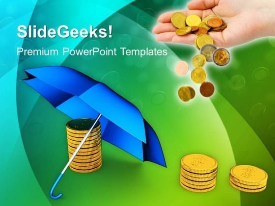 Coins Under Umbrella Finance PowerPoint Templates And PowerPoint Themes 1012 Coins Under Umbrella Finance PowerPoint Templates And PowerPoint Themes 1012