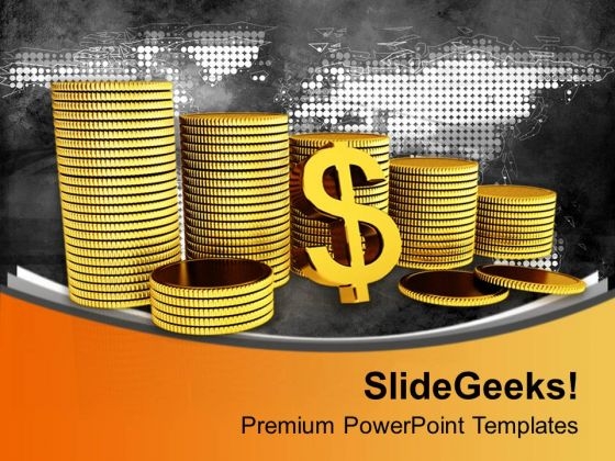 Collection Of Gold Coins Us Dollars PowerPoint Templates Ppt Backgrounds For Slides 0113 Collection Of Gold Coins Us Dollars PowerPoint Templates Ppt Backgrounds For Slides 0113
