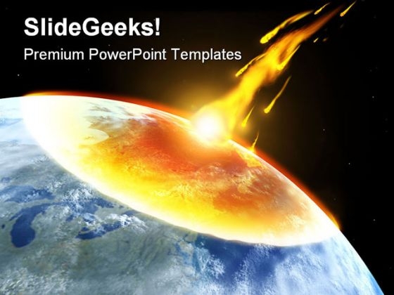 Collision Asteroid Globe PowerPoint Template 0610 Collision Asteroid Globe PowerPoint Template 0610