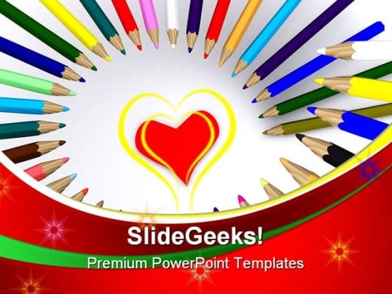Colored Drawing Pencils Education PowerPoint Themes And PowerPoint Slides 0911