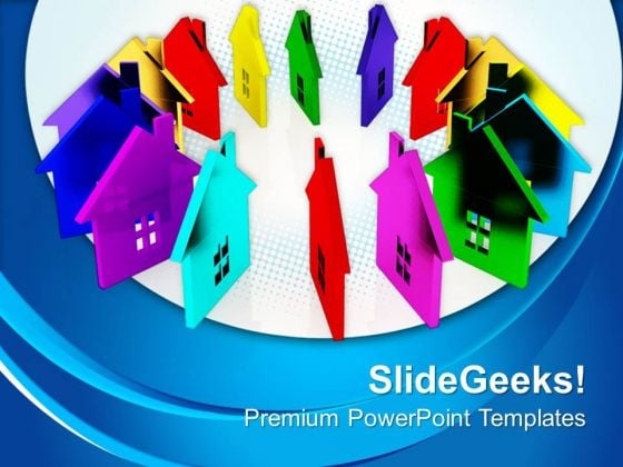 Colored Houses Real Estate PowerPoint Templates And PowerPoint Themes 0812 Colored Houses Real Estate PowerPoint Templates And PowerPoint Themes 0812