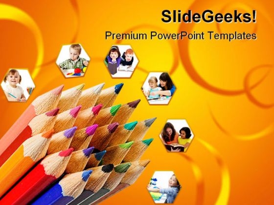 Colored Pencils Education PowerPoint Templates And PowerPoint Backgrounds 0311 Colored Pencils Education PowerPoint Templates And PowerPoint Backgrounds 0311
