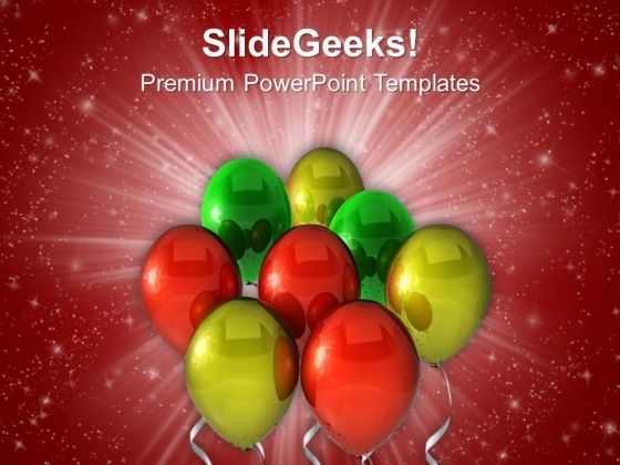 Colorful Balloons Party Holidays PowerPoint Templates Ppt Backgrounds For Slides 1212