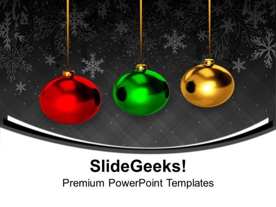 Colorful Balls Hanging Christmas PowerPoint Templates Ppt Backgrounds For Slides 1212