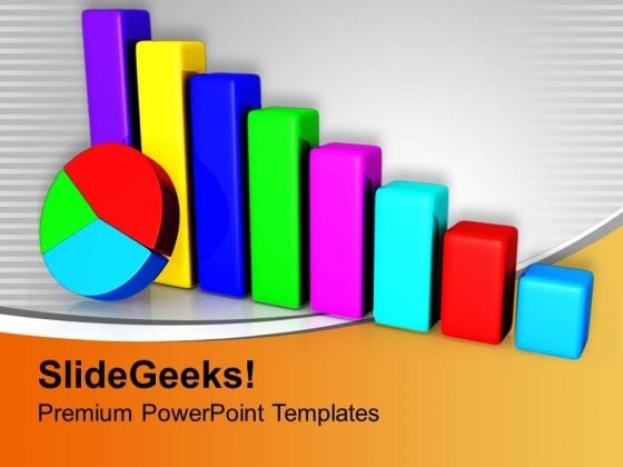 Colorful Bar Graph Pie Chart Finance PowerPoint Templates Ppt Backgrounds For Slides 0313