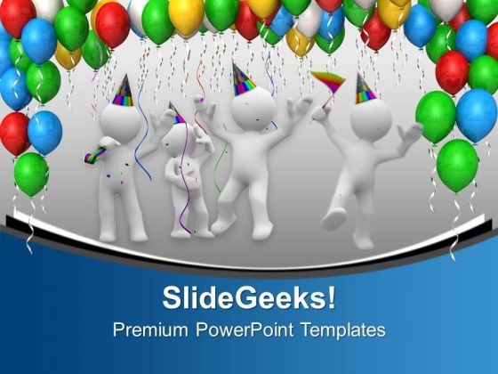 Colorful Birthday Party Balloons Celebration PowerPoint Templates Ppt Backgrounds For Slides 0213