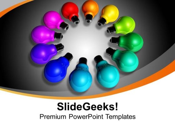 Colorful Bulbs In Circular Manner Technology PowerPoint Templates Ppt Backgrounds For Slides 0113 Colorful Bulbs In Circular Manner Technology PowerPoint Templates Ppt Backgrounds For Slides 0113