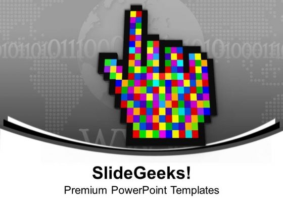 Colorful Computer Cursor Internet Concept PowerPoint Templates Ppt Backgrounds For Slides 0613