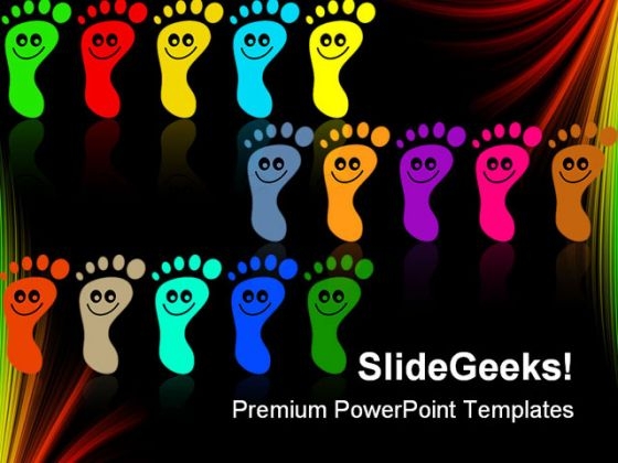 Colorful Feet Diversity Global PowerPoint Themes And PowerPoint Slides 0411