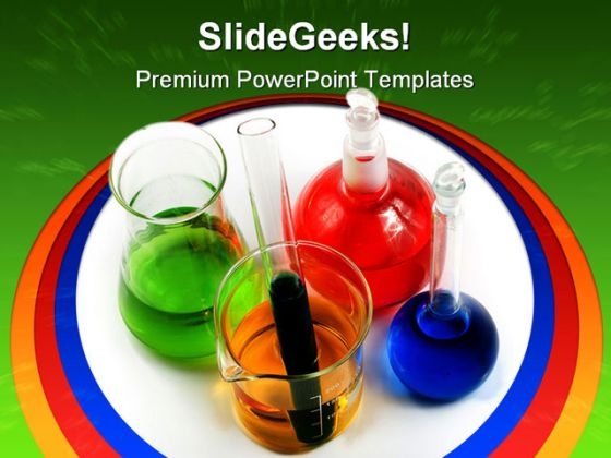 Colorful Flasks Medical PowerPoint Template 0610 Colorful Flasks Medical PowerPoint Template 0610