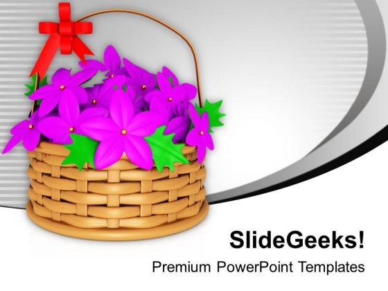 Colorful Flower Basket With Bow PowerPoint Templates Ppt Backgrounds For Slides 1212 Colorful Flower Basket With Bow PowerPoint Templates Ppt Backgrounds For Slides 1212