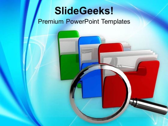 Colorful Folders With Magnifying Glass PowerPoint Templates Ppt Backgrounds For Slides 0713 Colorful Folders With Magnifying Glass PowerPoint Templates Ppt Backgrounds For Slides 0713