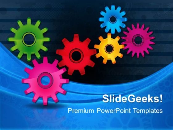 Colorful Gears Teamwork PowerPoint Templates And PowerPoint Themes 0412