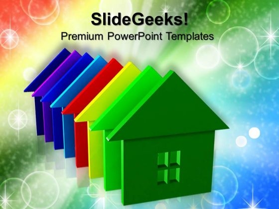 Colorful House Real Estate PowerPoint Templates And PowerPoint Themes 0812 Colorful House Real Estate PowerPoint Templates And PowerPoint Themes 0812