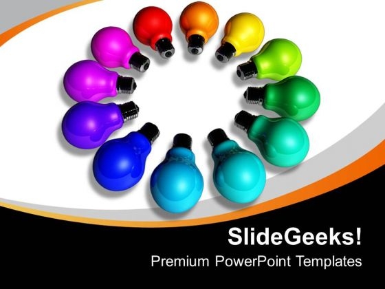 Colorful Ideas In Form Of Light Bulbs Business PowerPoint Templates Ppt Backgrounds For Slides 0113