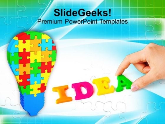 Colorful Jigsaw Puzzle With Word Idea PowerPoint Templates Ppt Backgrounds For Slides 0113 Colorful Jigsaw Puzzle With Word Idea PowerPoint Templates Ppt Backgrounds For Slides 0113