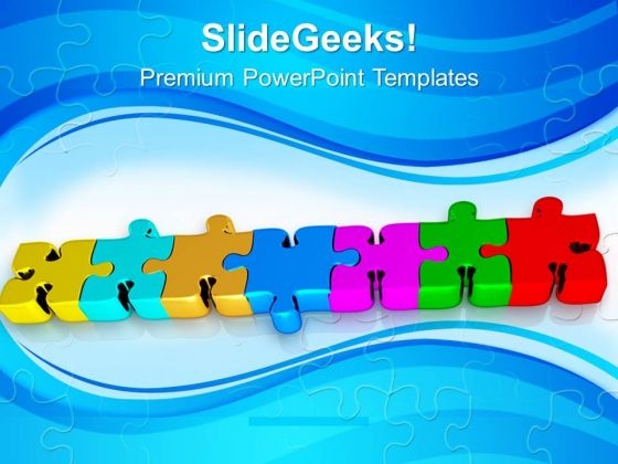 colorful jigsaw puzzles in line business powerpoint templates ppt jigsaw templates