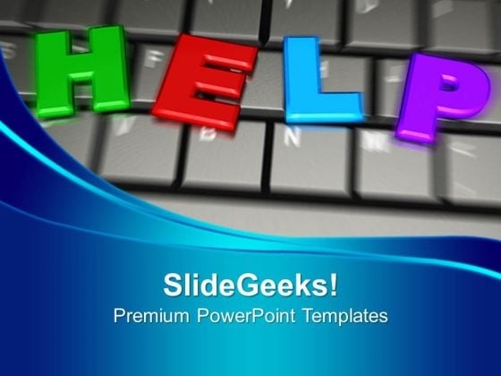 Colorful Letters Of Help Word On Keyboard PowerPoint Templates Ppt Backgrounds For Slides 0213