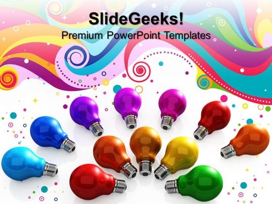 Colorful Light Bulbs Festival PowerPoint Templates And PowerPoint Themes 0812