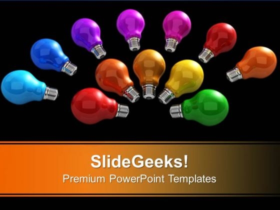 Colorful Light Bulbs Teamwork PowerPoint Templates And PowerPoint Themes 1012
