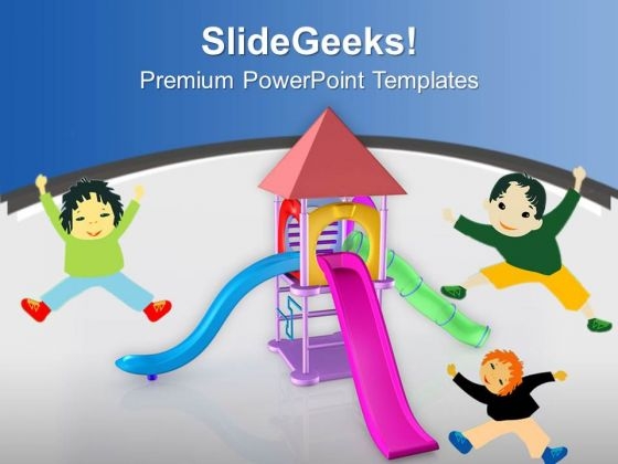 colorful playground for kids powerpoint templates ppt backgrounds playground templates