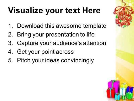 Colorful Presents Holiday PowerPoint Templates And PowerPoint Themes 1012 customizable good