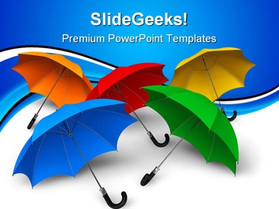 Colorful Umbrellas Business PowerPoint Templates And PowerPoint Backgrounds 0311