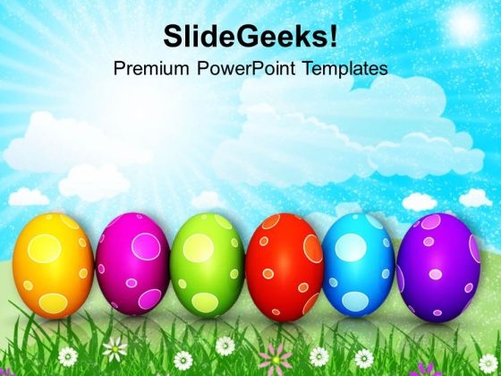 Colourful Easter Eggs In A Row PowerPoint Templates Ppt Backgrounds For Slides 0313 Colourful Easter Eggs In A Row PowerPoint Templates Ppt Backgrounds For Slides 0313