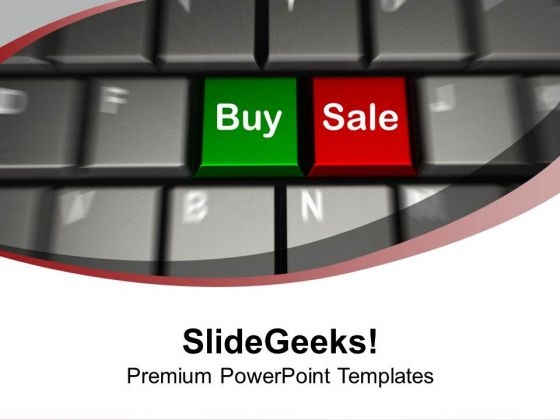 Computer Keyboard With Buy And Sale PowerPoint Templates Ppt Backgrounds For Slides 0113