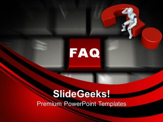 Computer Keyboard With Faq Internet PowerPoint Templates And PowerPoint Themes 1012