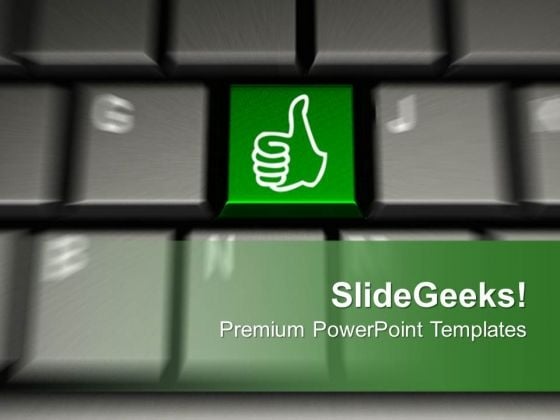Computer Keyboard With Gesturing Hand Winner PowerPoint Templates Ppt Backgrounds For Slides 0113 Computer Keyboard With Gesturing Hand Winner PowerPoint Templates Ppt Backgrounds For Slides 0113