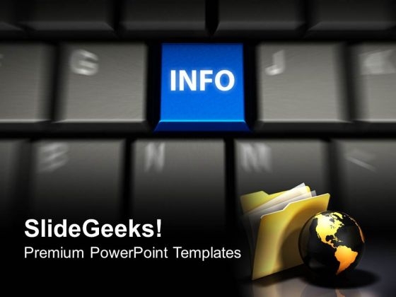 Computer Keyboard With Info Internet PowerPoint Templates And PowerPoint Themes 0912